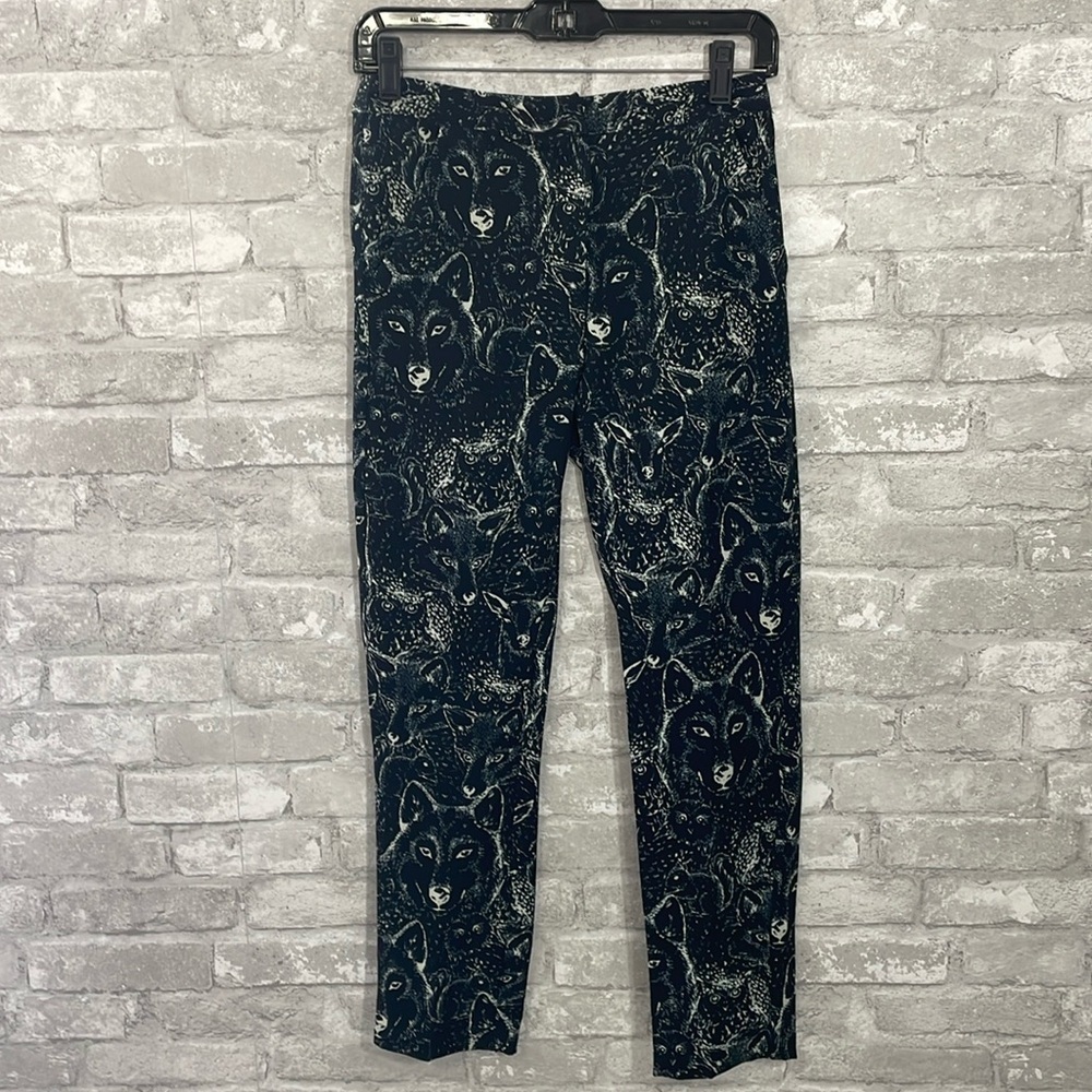 Topshop Wolf Woodland Print Cigarette Pants
